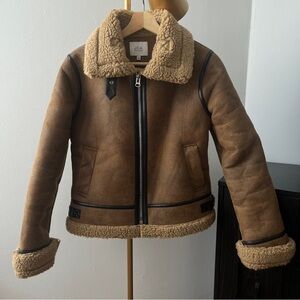 J.O.A. Brown Shearling-Lined Jacket